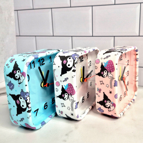 ساعت رومیزی فانتزی کرومی مربع