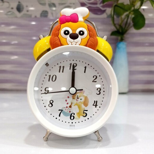 ساعت رومیزی فلزی شماطه دار ( زنگ دار ) هاپو سفید