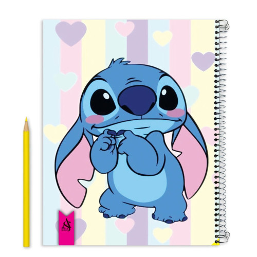 دفتر نقاشی 50 برگ سیم سایز رحلی A4 طرح کارتونی مدل Stitch