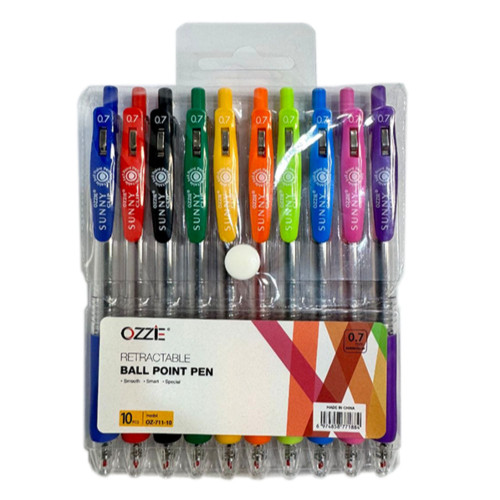 خودکار رنگی فشاری بسته 10 عددی