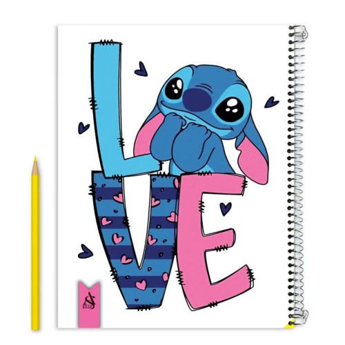 دفتر نقاشی 50 برگ سیمی A4 طرح کارتونی مدل Stitch Love