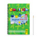 دفتر زبان 50 برگ 4 خط جلد پرسی مجلد خط کشی‌ها دو رنگ قرمز و آبی طرح فانتزی مدل English Notebook